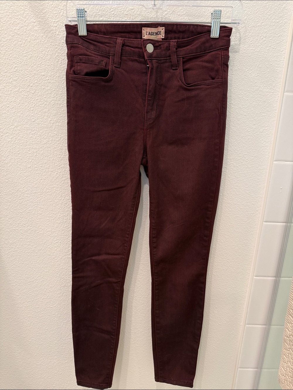 L'AGENCE Women's Wine Skinny Jeans